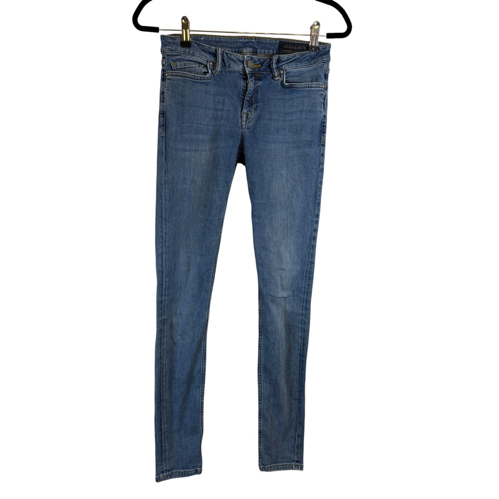AllSaints Mast Skinny Jeans Womens 26 Medium Wash Blue Denim Slim Fit